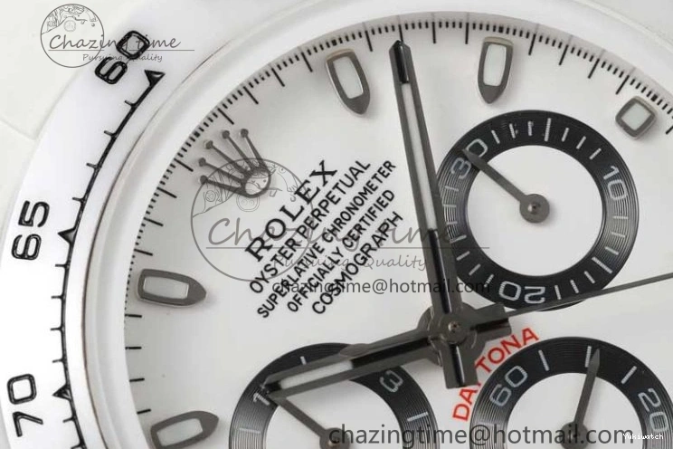 White Black Best on Dial Rubber 5GF Daytona White Ceramic A7750 Edition White Strap 1226